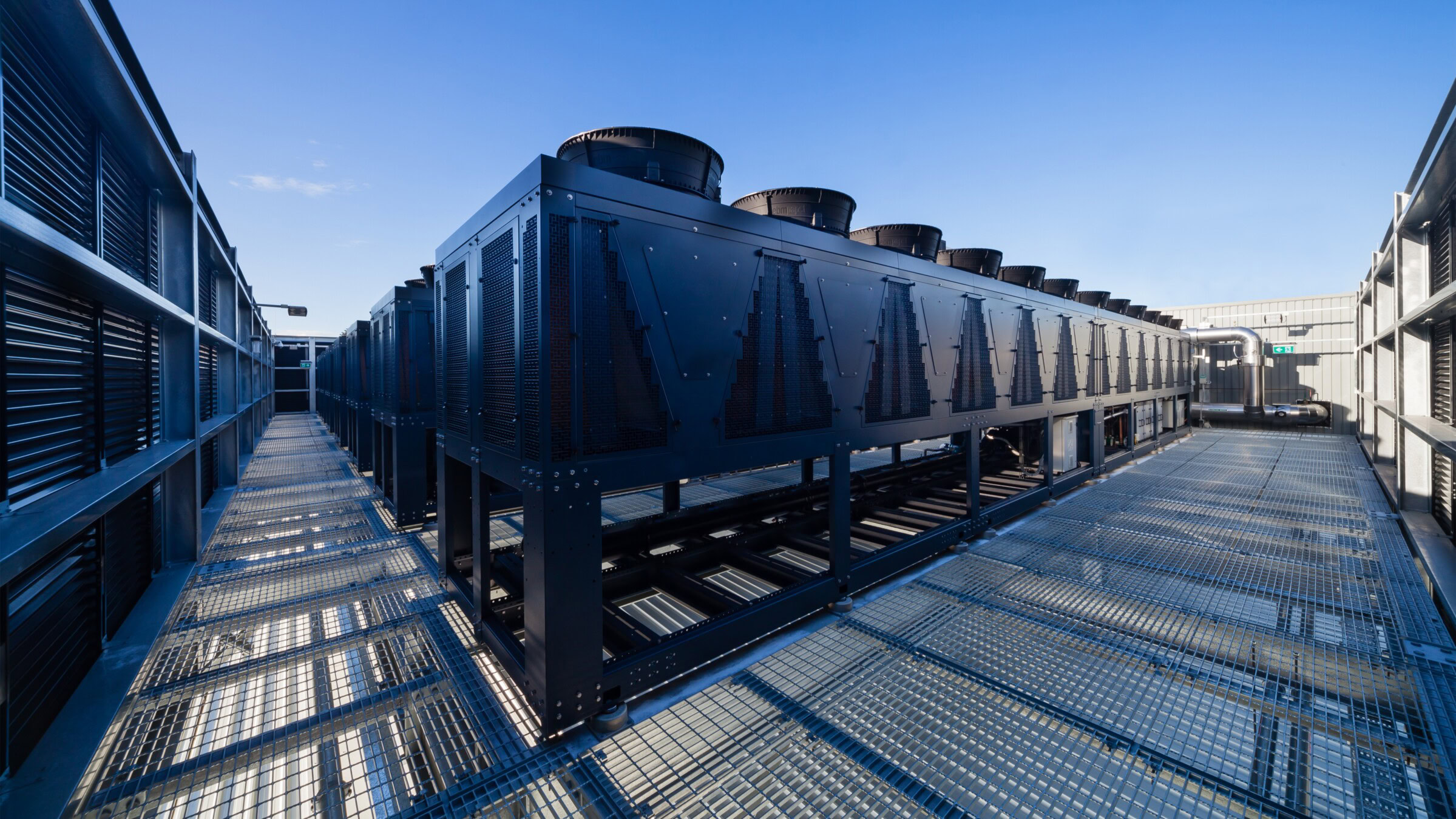 Data centre architect Sydney – external cooling infrastructure at Genton’s Sydney Processing Centre
